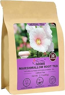 FullChea - Marshmallow Root Tea, 2g X 30 Count - Premium Natural Dried Cut & Sifted Althaea Officinalis - Non-GMO - Caffeine-free - Respiratory Support & Promote Digestion