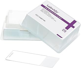 Labvida 72pcs of Positive Charged Microscope Slides, Adhesion Slides Made of Super White Glass, Fine Polished Edges, Marking Area in White Color, 45° Safety Corners, Dim. 75X25mm, PCB Series, LVQ071W