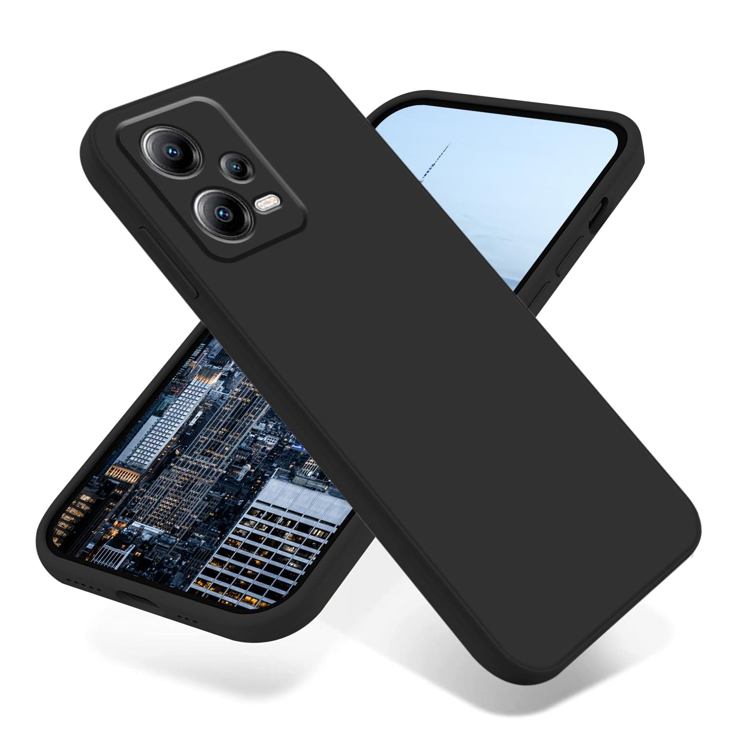 Compatible with Redmi Note 12 Pro Plus Case Silicone Liquid Dark Green, Soft Smooth Touch for Xiaomi Redmi Note 12 Pro Plus Phone Case Silicone Shockproof Thin Cover (Black)