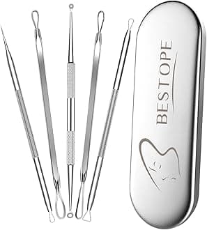 TAYTHI Blackhead Remover Tool, Pimple Popper Tool Kit, Blackhead Extractor tool for Face, Extractor Tool for Comedone Zit Acne Whitehead Blemish, Stainless Steel Extraction tools