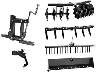 MotoAlliance Impact IMPLEMENTS® 6-Piece Implement Kit for ATV, UTV, and Garden Tractors - Includes Lift, Landscape Rake, Cultivator, Box Blade, Disc Plow, and Middle Buster.