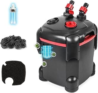 Canister Filter, External Aquarium Filter Ultra-Quiet Water Circulation Cleaning Machine with Media for Fish Tanks and Aquariums