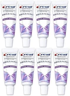 3D White Brilliance Toothpaste, Vibrant Peppermint, Travel Size 0.85 oz (24g) - Pack of 8