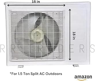 RR Traders A/C Outdoor Grill Jali Plastic for 1.5 TON Size (18x18 INCH), Off-White