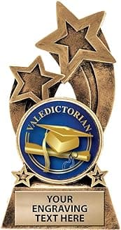 Crown Awards Valedictorian Trophy, 5.5" Glory Resin Valedictorian Trophies with Free Custom Engraving