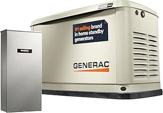 Generac Guardian 22kW Home Standby Generator with 200 Amp Transfer Switch - Automatic Whole House Backup Power for Storms, Emergencies, and Outages, WiFi Enabled, Runs on Natural Gas or Liquid Propane