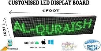 AL-QURAISH P10 Led Running/Scrolling Programable Text Message Display Board WI-FI (GREEN, 12 INCH. × 49 INCH. BOTH SIDE)