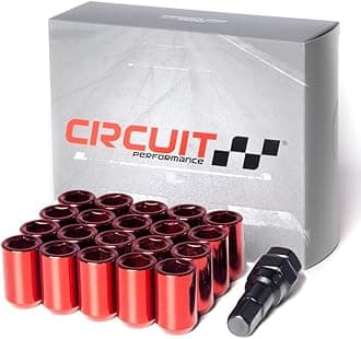 Circuit Performance Tuner Key Acorn Lug Nuts Red 12x1.5 Forged Steel (20pc + Tool)