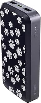 powerstation prime20 - Ultra-Compact Portable Power Bank with 20,000mAh Internal Battery, 18W USB-C PD Fast Charging, 3-Device Simultaneous Charging, Dog Paws