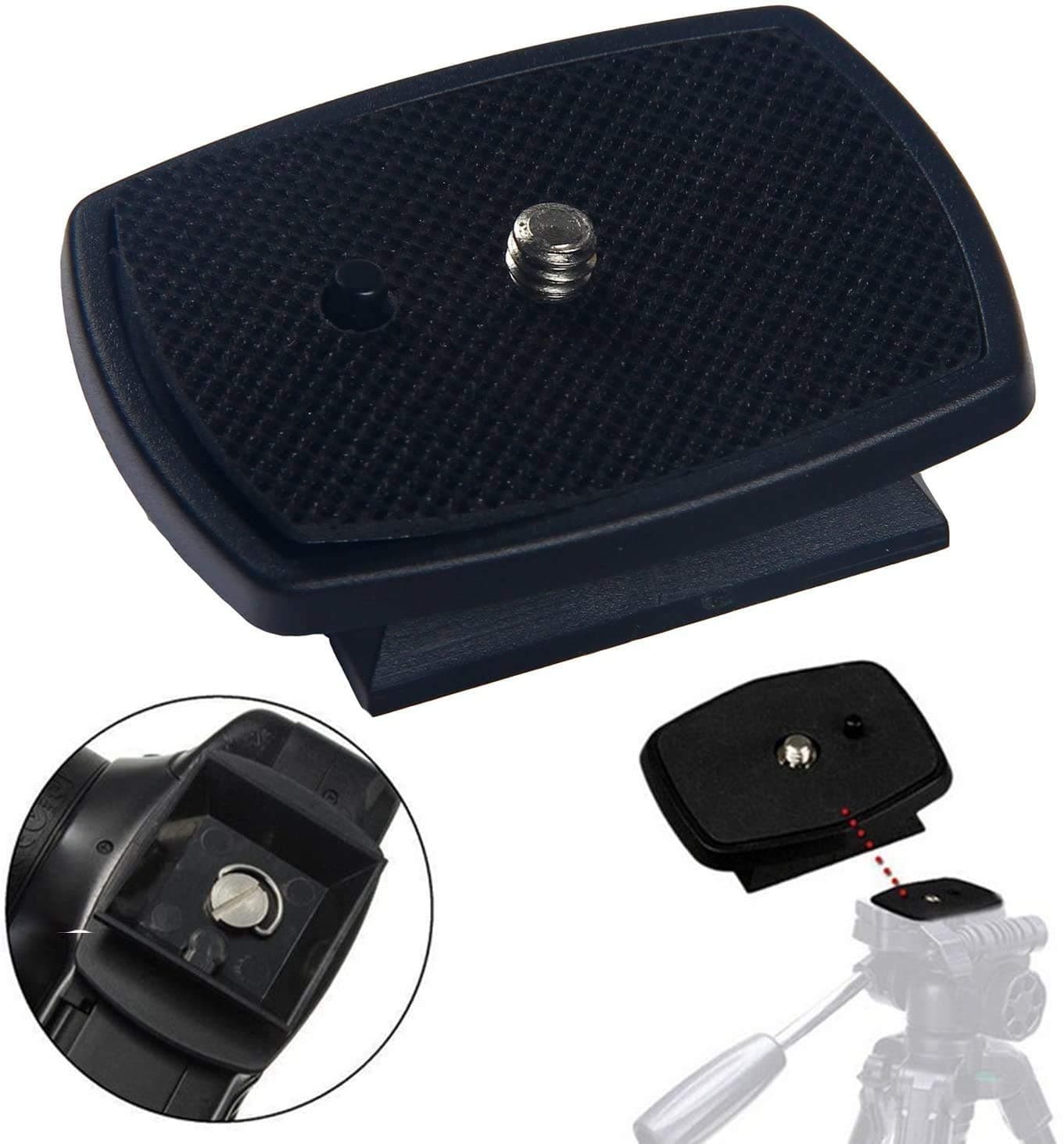 Universal Quick Release Plate for Tripod – 1/4" Camera Mount Adapter, Compatible with DSLR, Mirrorless Cameras, and Tripod Heads, Anti-Slip Rubber Pad, Secure Fit, 4.4cm x 4.4cm Base