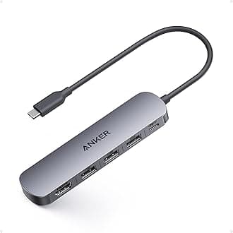 Anker USB-C Hub (5-in-1), 4K@30Hz HDMI with 100W Max Power Delivery, USB-C and USB-A Data Ports, Compact and Stylish for MacBook, Dell XPS, and More (Charger Not Included)