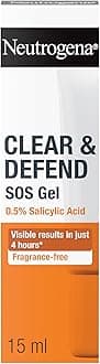 Clear and Defend SOS Gel (15ml), Oil-Free Face Gel for Spot-Prone Skin, with Purifying 0.5% Salicylic Acid to Help Reduce the Appearance of Spots