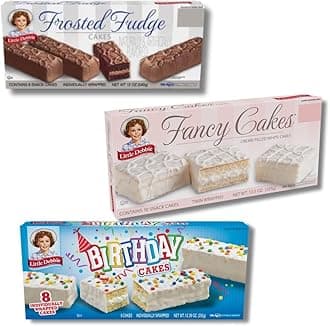 Snack Cakes Variety Pack, Frosted Fudge, Fancy White, Birthday Cakes, 3 Boxes