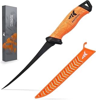 KastKing Speed Demon Pro Fillet Knife - Razor Sharp G4116 German Stainless-Steel Blade, Professional Level Knives for Filleting and Boning, Non-Slip Handles, Includes Protective Sheath