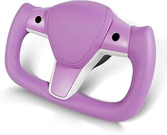 ZIMABLUE Yoke Steering Wheel Upgrade Personalized Yoke Steering Wheel Nappa Leather with Heating Function Compatible with Tesla Model 3 Y 2018-2023 (Purple Nappa)