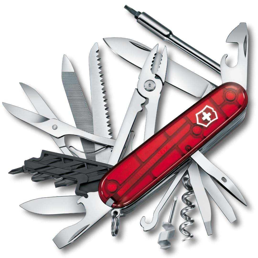 Victorinox Cyber Tool L Swiss Army Knife, Medium, Multi Tool, 39 Functions, Blade, Bits, Pen, Red