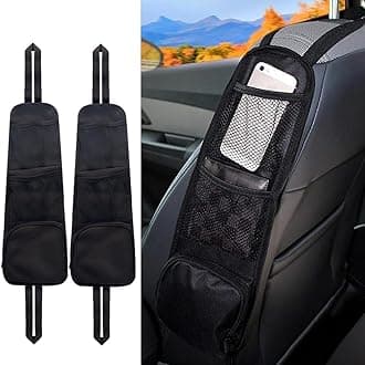 2Pack Car Seat Organizer, Vehicle Seat Side Storage Hanging Bag, Phones, Drink, Stuff Holder with Mesh Pocket for Cars
