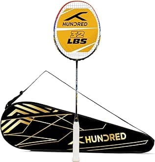 HUNDRED Primearmour 800 Carbon Fibre Strung Badminton Racket with Full Racket Cover for Intermediate Players