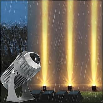 Glowave Outdoor Modern Aluminium Spot Focus High Beam Upto 10 Meters Building Highlighting Light, IP65 Waterproof with Adjustable Head (Warm White)