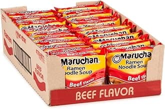 Maruchan Ramen Beef, Instant Ramen Noodles, Ready to Eat Meals, 3 Oz, 24 Count