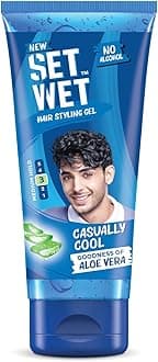 Set Wet Styling Hair Gel for Men - Casually Cool, 100gm | Medium Hold, High Shine | For Medium to Long Hair |No Alcohol, No Sulphate