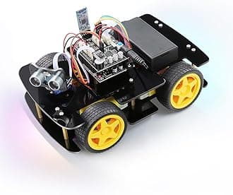 Freenove 4WD Car Kit (Compatible with Arduino IDE), Line Tracking, Obstacle Avoidance, Wireless Control App, Ultrasonic Sensor Motor Servo