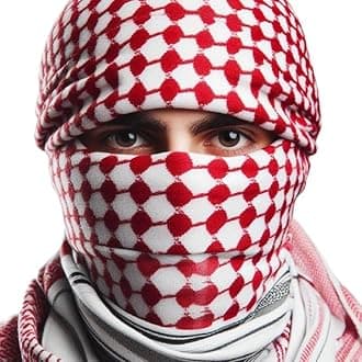 GenericAUTHENTIC PALESTINIAN CRAFTSMANSHIP: FREE SOLDIER Palestinian Handmade 47x47 Inch Keffiyeh for Head and Neck