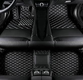Custom car Floor mats Suitable for 99% car Truck SUV,car mats All Weather Personalized,Full Coverage Luxury Car Mats, Anti-Slip Leather Floor mats. (Pure Black)