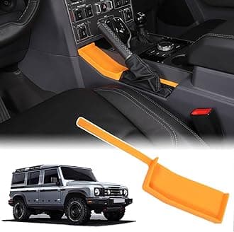 Car Center Console Storage Tray Compatible with INEOS Grenadier 2020-2024 Gear Shifter Console Side Storage Box Tray Non-Slip Storage Tray Interior Storage Box (Orange)