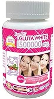 1 Bottle X 30 Softgels Supreme Gluta White 1500000mg. Super Whitening Glutathione Anti - Aging. (Supreme Whitening Skin Boost up Collagen Remove Dark Spot and Scar Tighten Pore Healthy Skin and Hair)