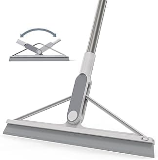 KOLLIEE Floor Squeegee Rubber Squeegee Broom Floor 61" Handle Adjustable Window Squeegee for Tile Floor Pool Deck Bathroom Window Floor Wiper