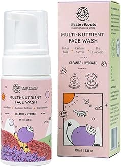 Little Rituals Multi-Nutrient Foaming Face Wash for Babies & Kids | Indian Rose & Kashmiri Saffron | Bio Flavonoids | Cleanse + Hydrate | pH Balanced, Tear-Free | MADE SAFE | 0M+ | 100 ml