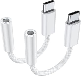 USB Type C to 3.5mm Female Headphone Jack Adapter (2-Pack), USB C to Aux Audio Dongle Cable Cord for iPhone 17 Air 16 15 Pro Max, Samsung Galaxy S23 S24 S25 Ultra, iPad Pro, MacBook, Pixel 9 8