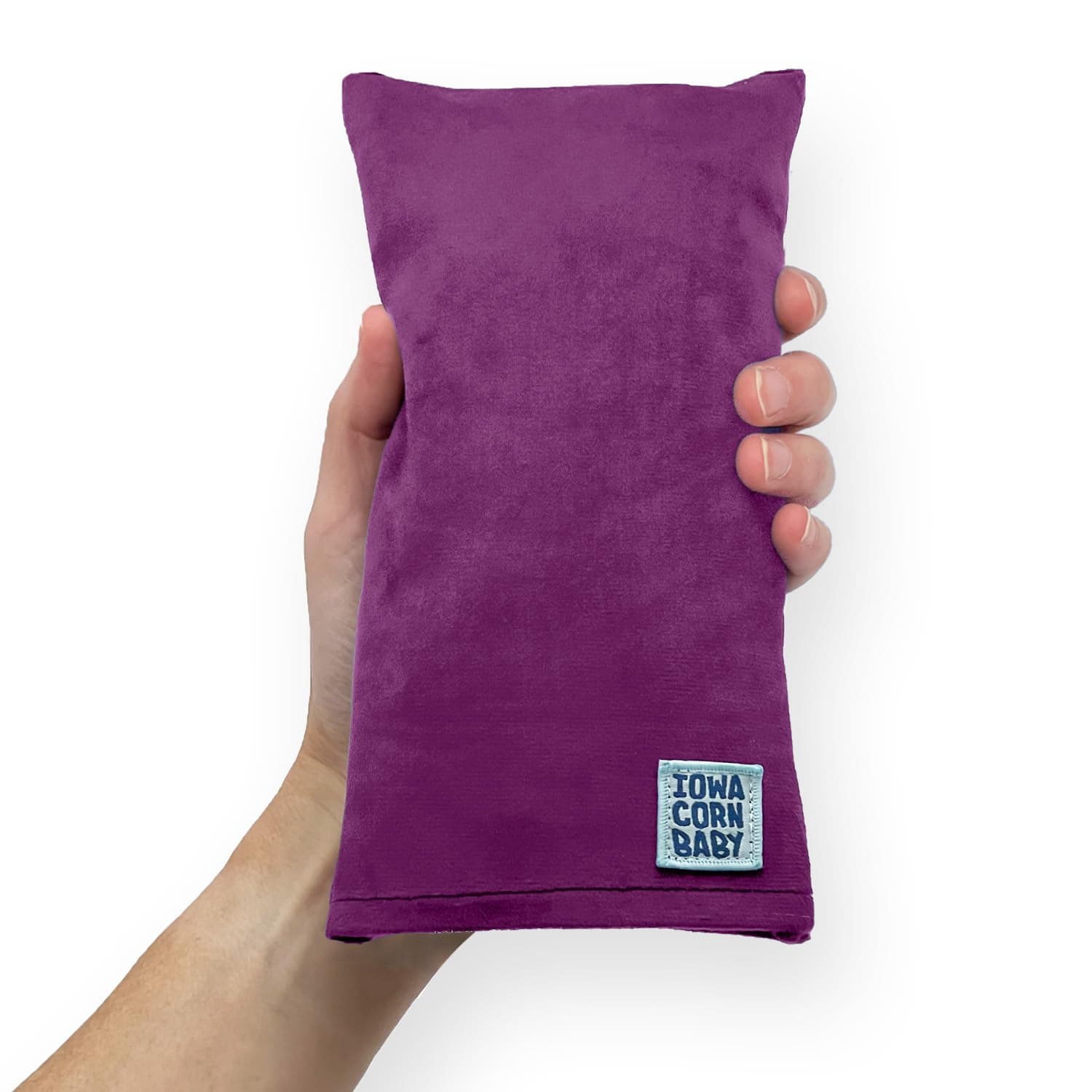 Mini - Microwavable Heating Pad & Reusable Cold Pack - Weighted Heating Pad for Cold Hands, Sore Neck, Achy Wrists - 4” x 8” - 1 lb (Purple Plum)