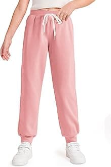 Haloumoning Girls' Sweatpants Soft Athletic Lounge Joggers Kids High Waist Casual Trousers Pants