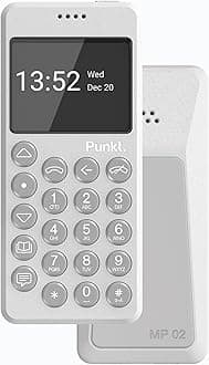 Punkt. MP02 4G LTE Minimalist Mobile Phone - Unlocked Cell Phone with Nano-SIM, Wi-Fi Hotspot, 2GB RAM+16GB Storage, Bluetooth, Digital Security, Multiband - Light Grey