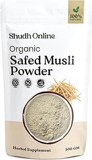 Safed Musli Powder Original (500 Gram), White Musli Churna, Swet Musli Pak, Safed Musali, Shwet Musali (Testosterone Booster)