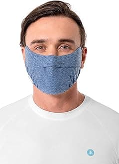 Coolibar UPF 50+ Unisex Zenith UV Half Mask, Slate, Small/Medium, Heather - Sun Protective