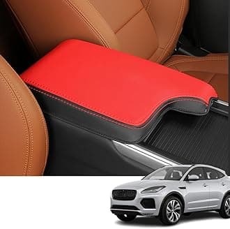 Bmolpt Custom Interior Accessories for F-PACE FPACE/XF 2017 2018 2019 2020 PU Leather Center Console Armrest Box Cover Armrest Cushion Central Armrest Protector Pad(RED)