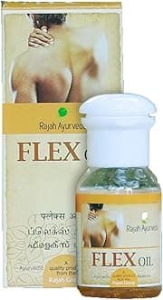Rajah Ayurveda Flex Oil 40ML | Ayurvedic Pain Relief Oil | For Muscle, Bone, Joint, Knee And Back Pains | Unique Recipe | Pack Of 2