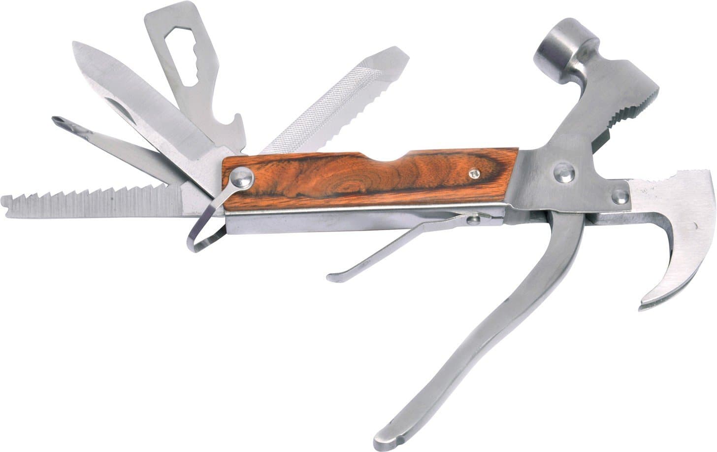 billion BAG Iron Multi Functional Hammer Axe Hand Tool Kit of Plier Knife Screwdriver Can Bottle Opener Wood Saw (Multicolour)