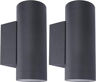 Klighten 2 pcs Outdoor Wall Lights IP65, Up Down Outside Lights, Exterior Lighting Aluminum Modern Wall Lamp for Garden Entrance Terraces, Socket GU10, Bulb not Included, Anthracite