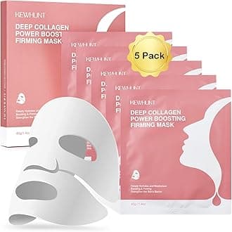 Deep Collagen Face Mask Overnight, Bio- Collagen Mask Real Deep Mask, Hydrating Hydrogel Masks with Low Molecular Collagen for Firming, Elasticity, Pore Minimizing 40g x 5ea Mothers Day Gifts