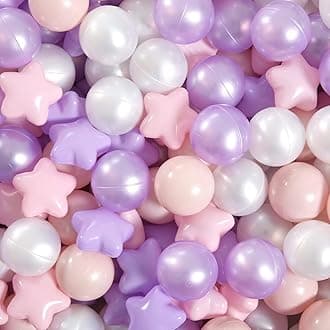 Pink and Purple Star Pit Balls for GirlsToddlers for Playhouse, Baby Pool, Play Ball Fun Centers, for Babies, Kids, Toddlers, Phthalate Free BPA Free