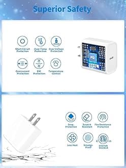 iPhone 16 15 Charger Fast Charging 2-Pack 20W PD USB C Wall Charger with2 Pack 6FT USB-C to USBC Cable for iPhone 16/16 Plus/16e/16 Pro Max/15 Pro Max/15 Plus/15 Pro/15, iPad, AirPods 4,Galaxy
