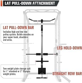 RitFit Squat Rack Power Cage Home Gym Package, Includes 1000LBS Power Rack with Cable Crossover System, Weight Bench, Weight Plate Set with Olympic Barbell (PPC02 Package 1.6K (FBP 230LBS))-Grey