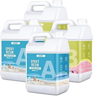 OcePor Epoxy Resin-4 Gallon, Crystal Clear Epoxy Resin Kit, No Yellowing No Bubble Art Resin Casting Resin for Art Crafts, Jewelry Making, Wood & Molds(2 Gallon x 2)