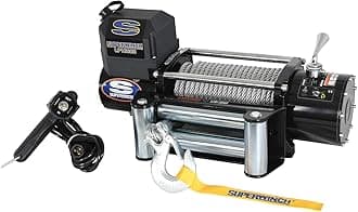 Superwinch 1510200 LP10000 Winch, 10,000lbs/4536kg single line pull with roller fairlead, and 12' handheld remote
