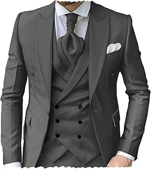 Mens 3 Piece Suits for Men Slim Fit Wedding Tuxedo Suit Fashion Formal