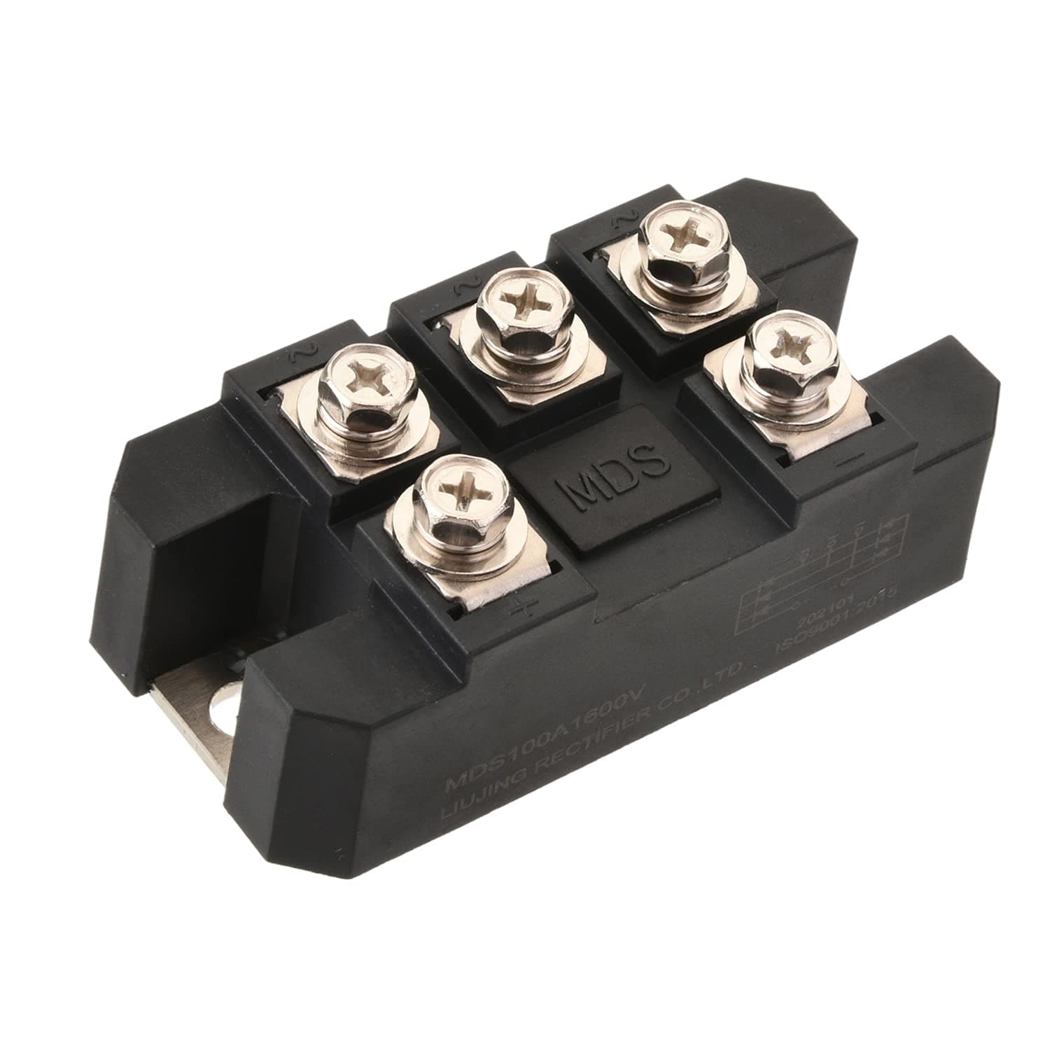 Heyiarbeit MDS-100A 3 Phase Diode Bridge Rectifier Module 100A 1600V Full Wave Diode Module 5 Terminal Heatsink Shape 1Pcs